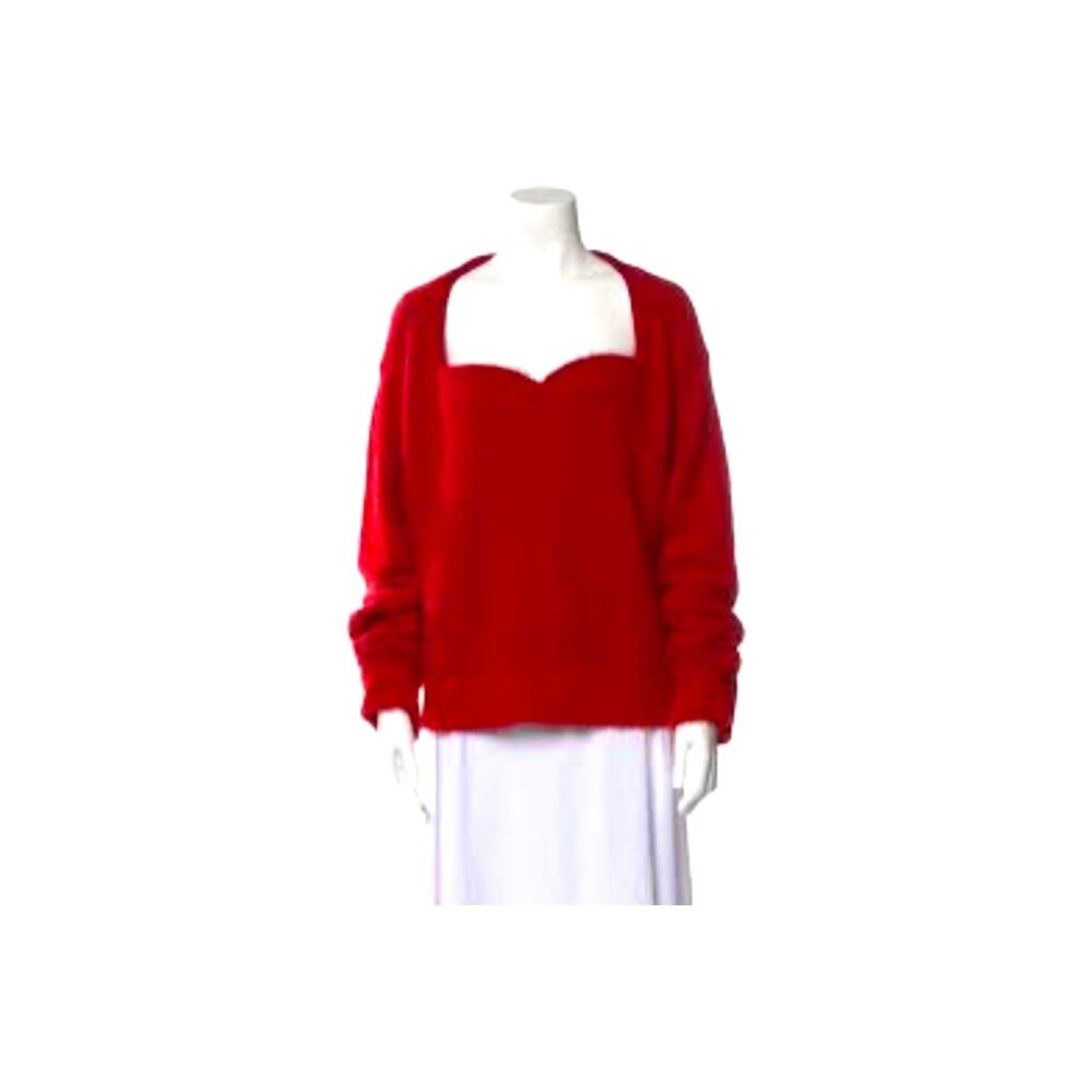 Y/Project Corset/Bra Sweater Red Very Soft Wool Knit Pullover In Red One Size